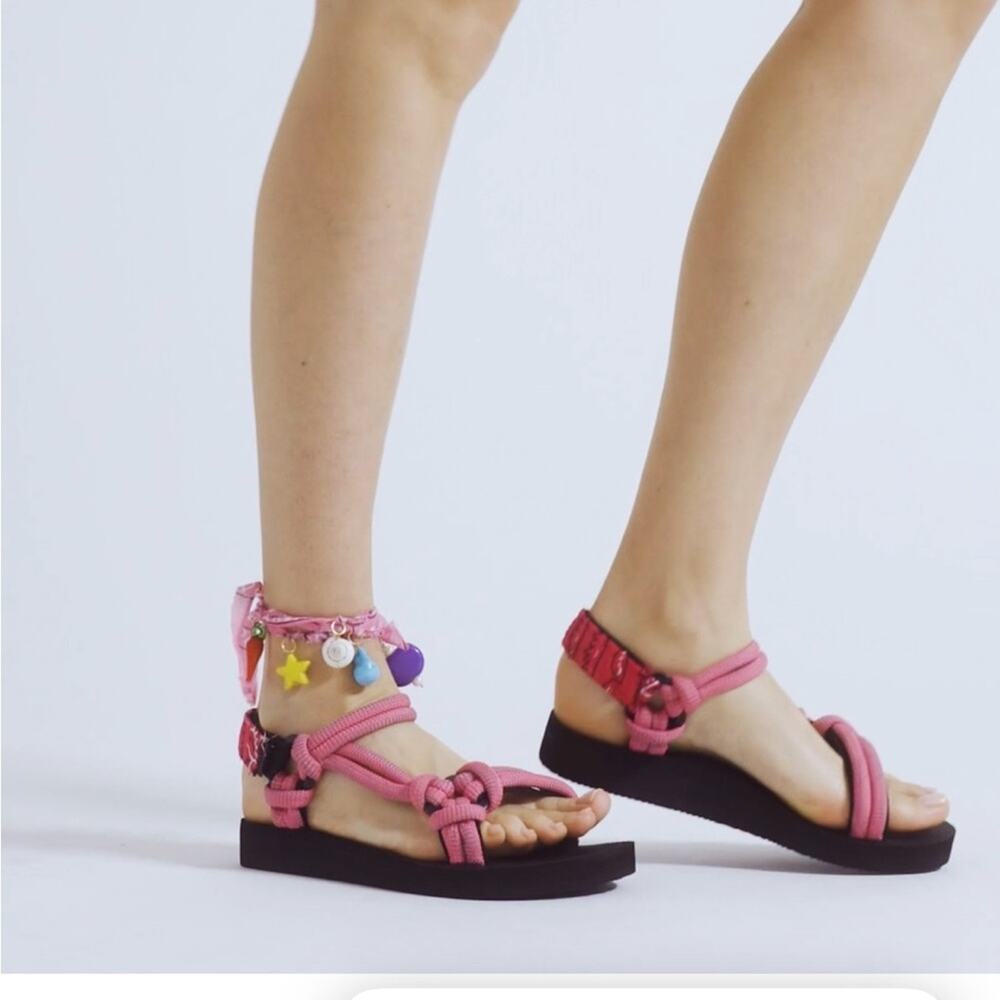 BRAND NEW Arizona Love Trekky Rope Pink Sandals, New with Tags Size 38 MSRP $140 - Picture 2 of 13